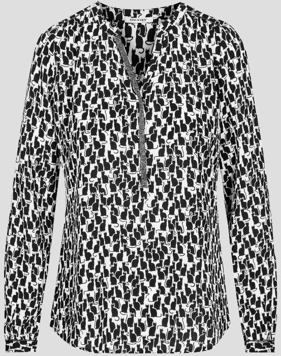 NOWA elegancka bluzka w czarne koty kotki rozmiary 36 lub 34 Orsay