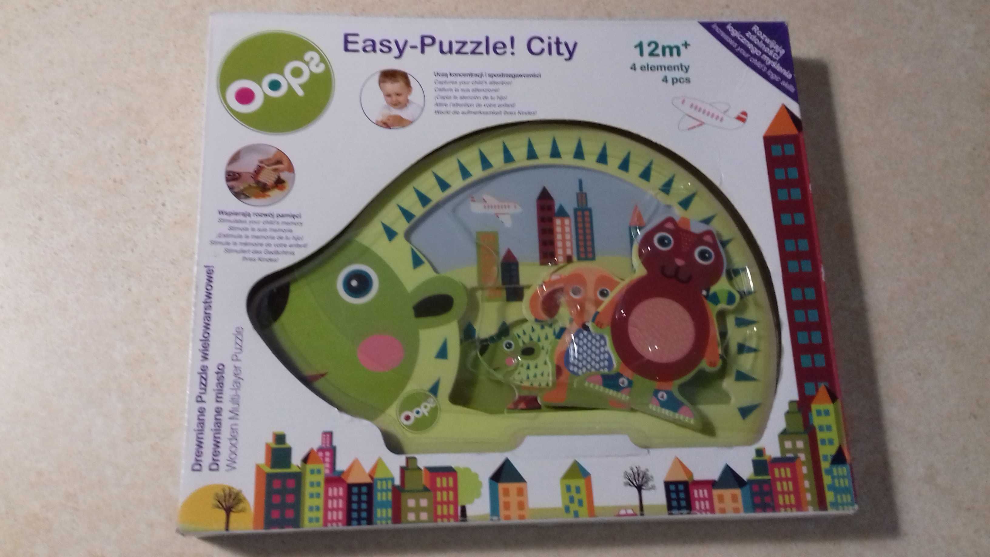 Easy-Puzzle! City Oops ZABAWKI DREWNIANE 12m+