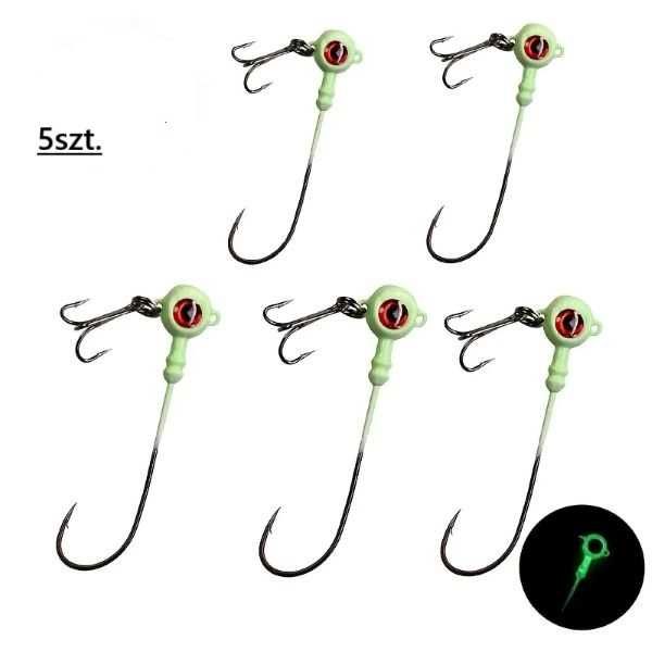 Główki JYG 7,5 gr. 5 szt. 3D. Świecące w ciemności.