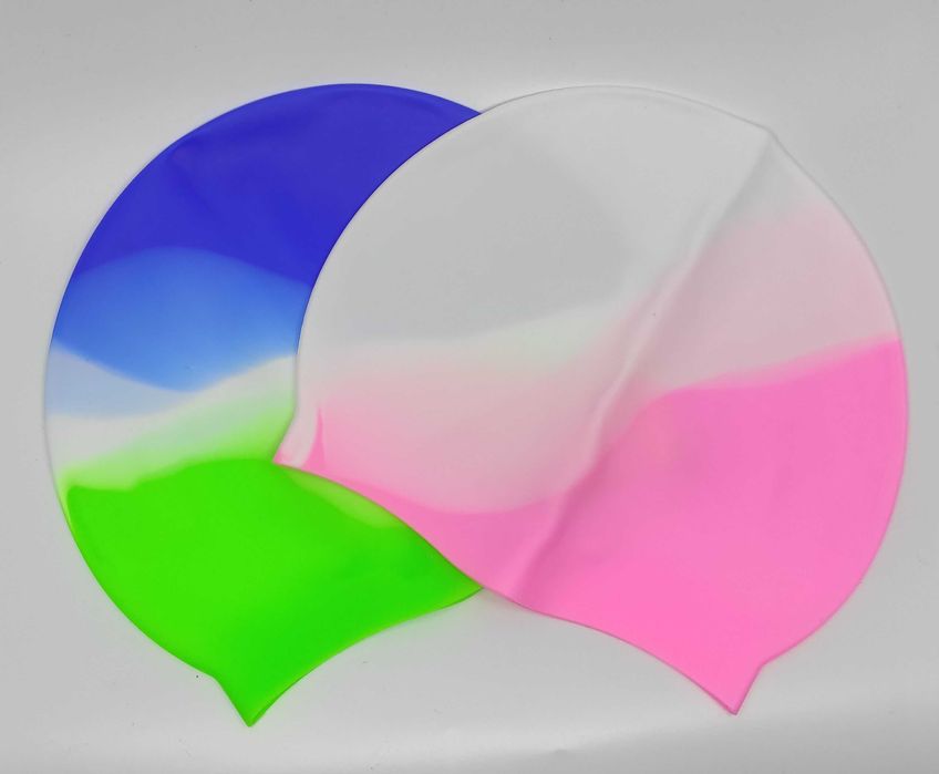 Zestaw dwóch silikonowych czepków pływackich dla dzieci