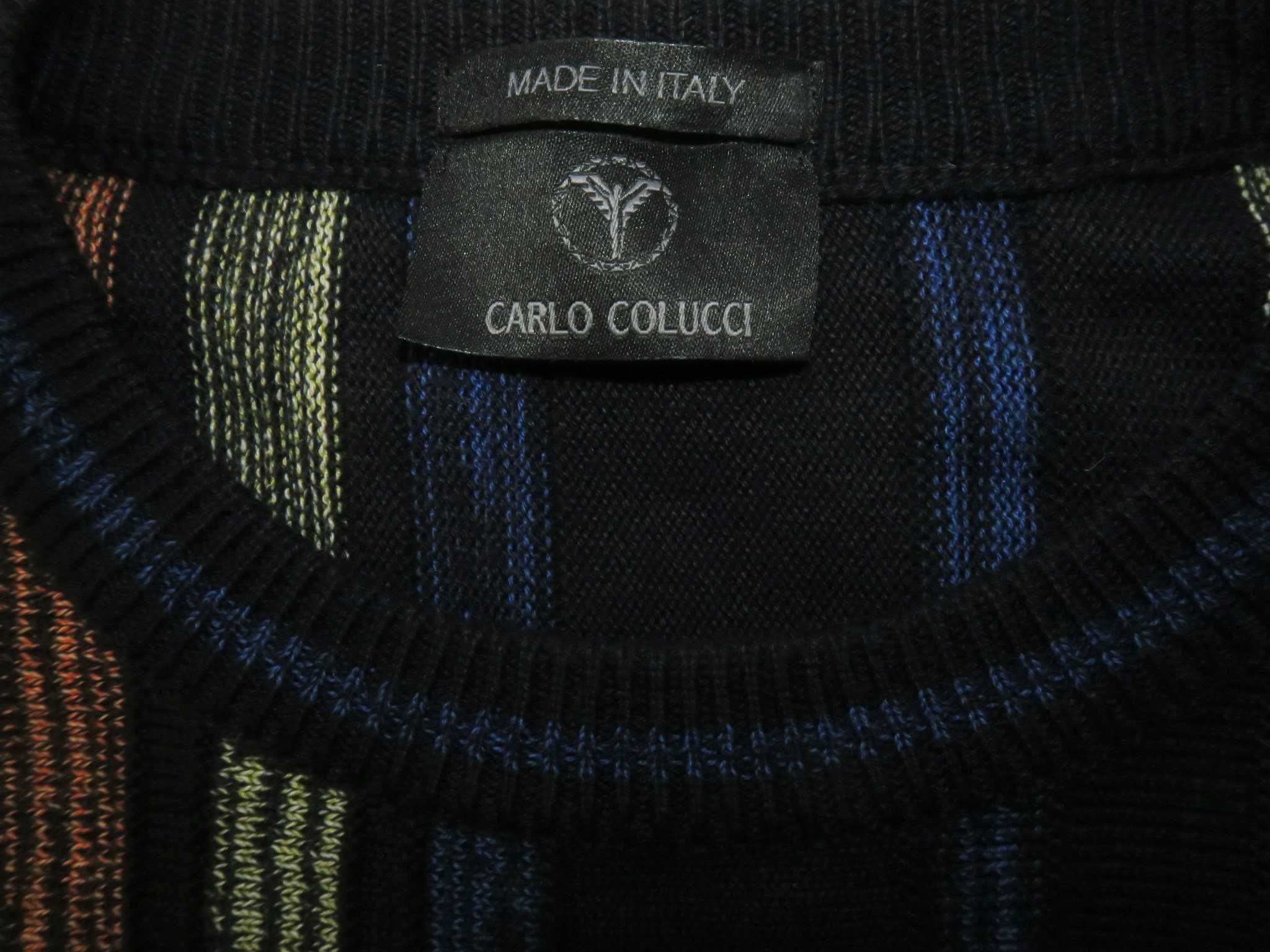 Carlo Colucci sweter w kolorowe pasy 52/XL