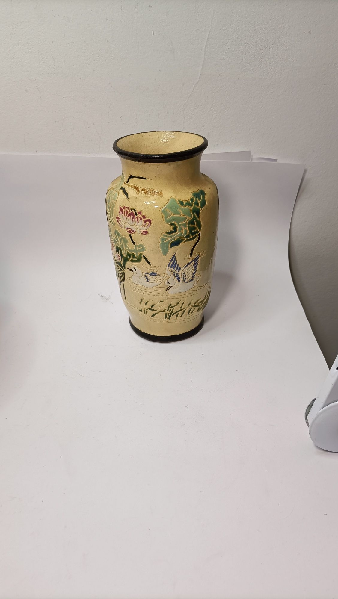 Piękny wazon ceramiczny z metką PRL import