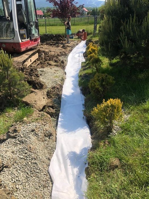 Budowa dròg dojazdowych,Usługi koparką,drenaż,pokrycia dachowe