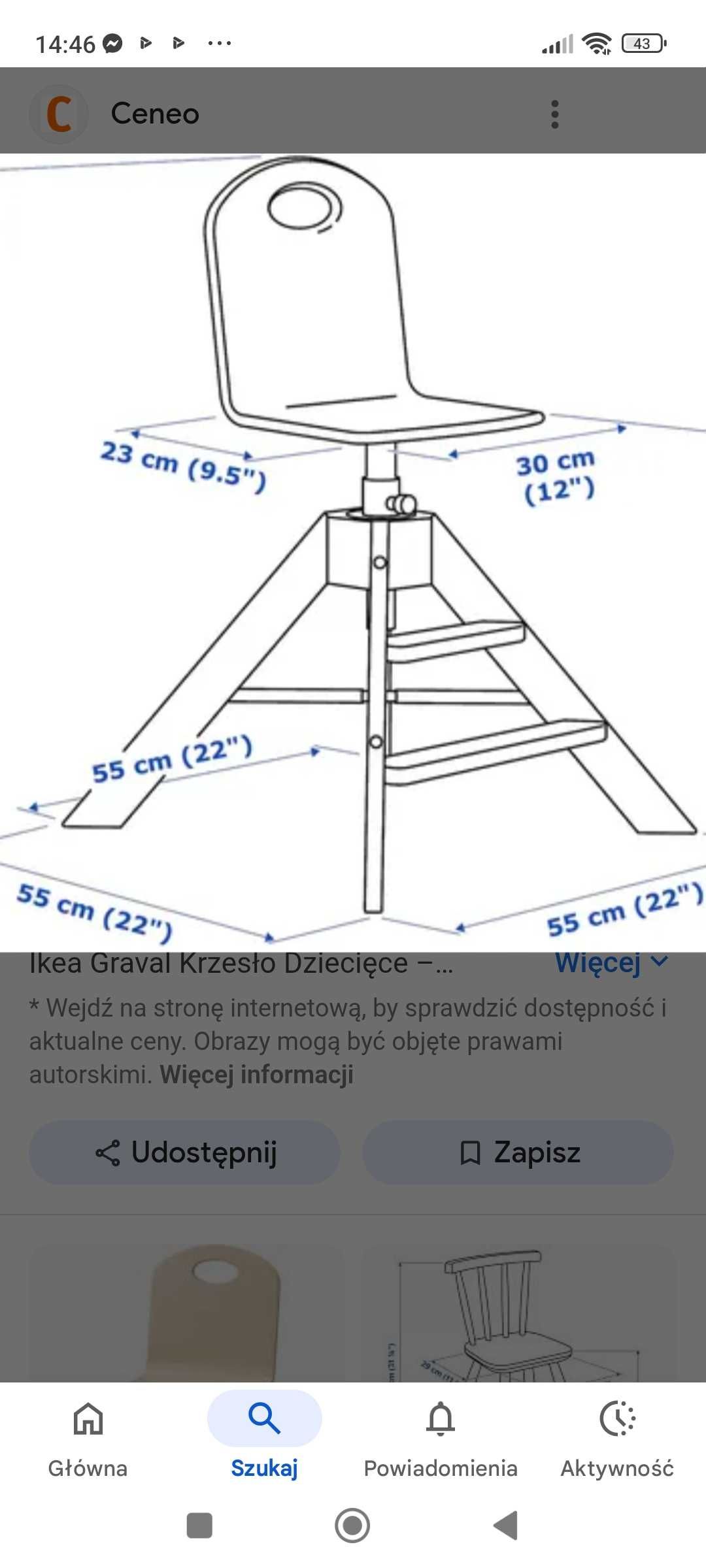 Krzesło drewniane Graval Ikea, super