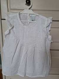 Biala bluzka Max&Mia z koronka 122/128 cm