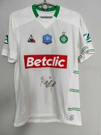 Koszulka meczowa AS Saint-Etienne ASSE Le Coq Sportif FFF autograf