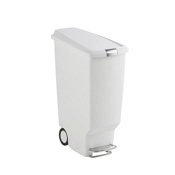 Kosz na śmieci 40L pedałowy SLIM - biały / simplehuman