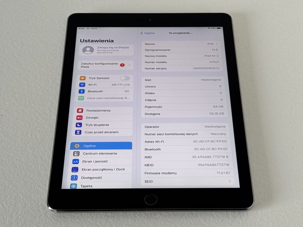 iPad Air 2 (A1567) 64GB - Cellular (LTE) - faktura VAT 23%
