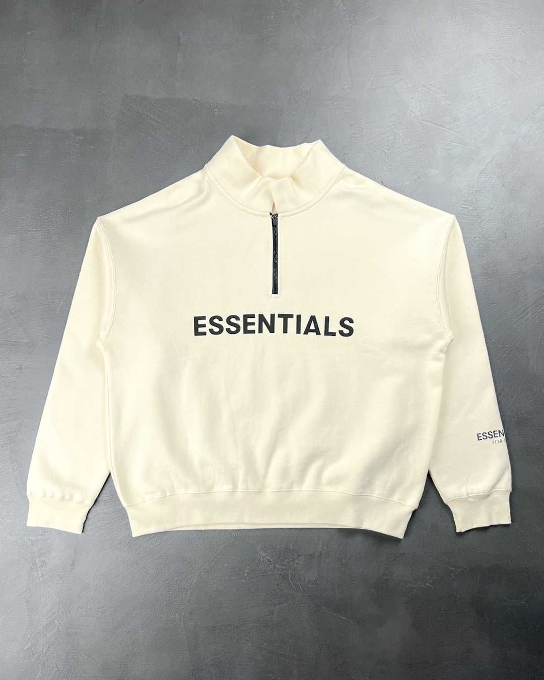 Світшот Fear Of God Essentials Front Logo Half Zip Sweat Buttercream