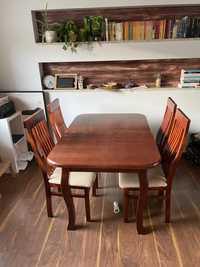 Zestaw do jadalni Stół rozkładany + 4 krzesła Vintage