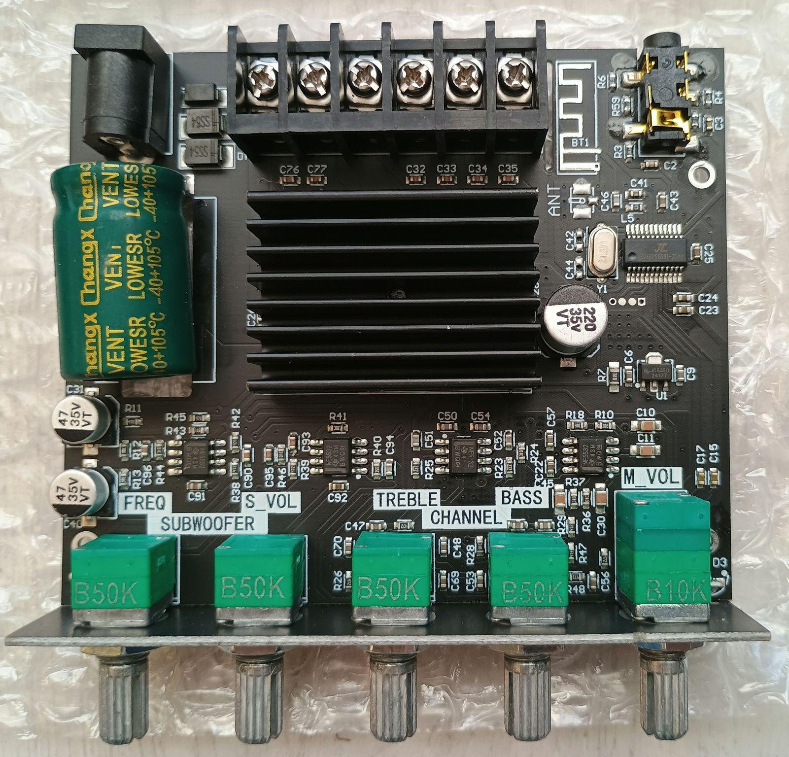 Moduł wzmacniacza mocy stereo 2.1 AUX bluetooth Jack ZK mt21 50w 100w