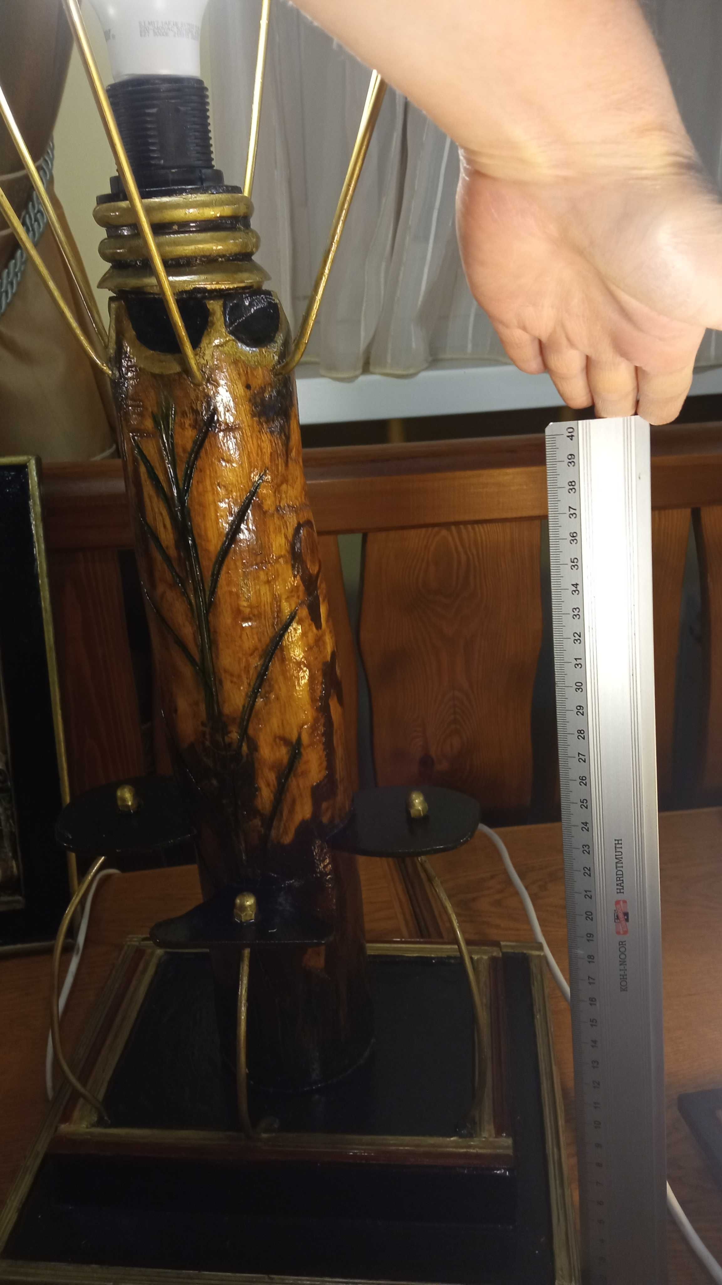 Lampa drewniana rustykalna, hand-made, naturalna