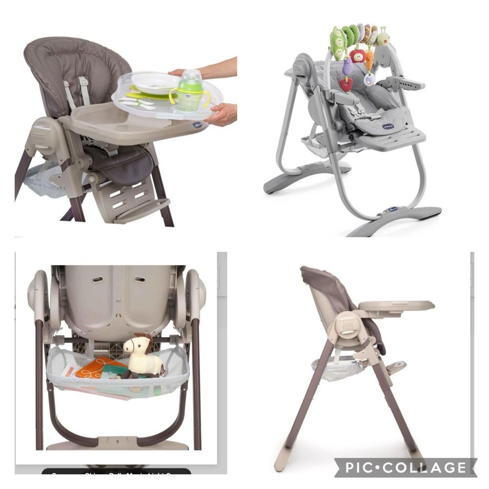 Стільчик для годування 0+ Chicco Polly Magic light grey