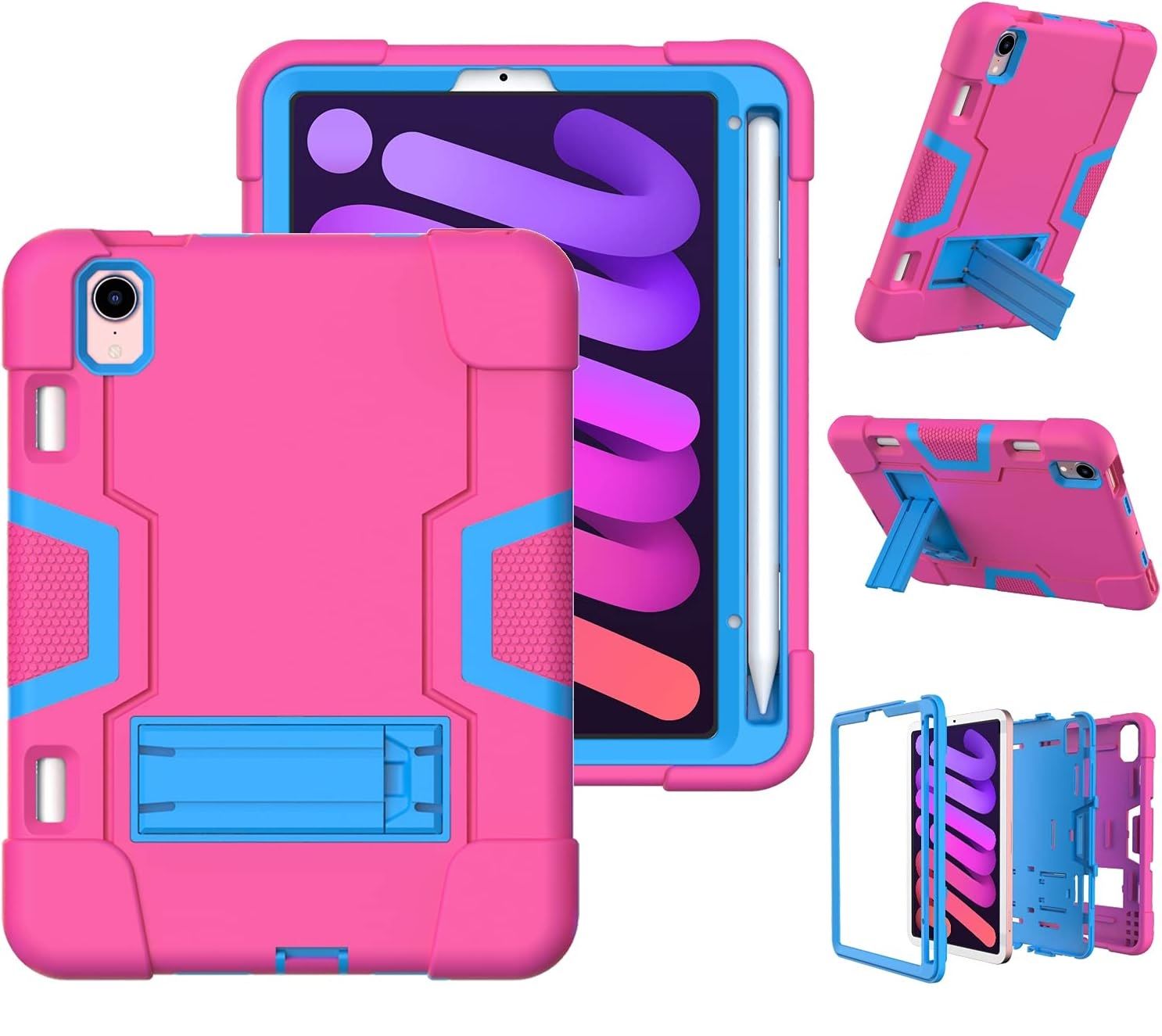 Etui do iPad Mini 6 8.3" z Podstawką i Miejscem na Rysik Różowe