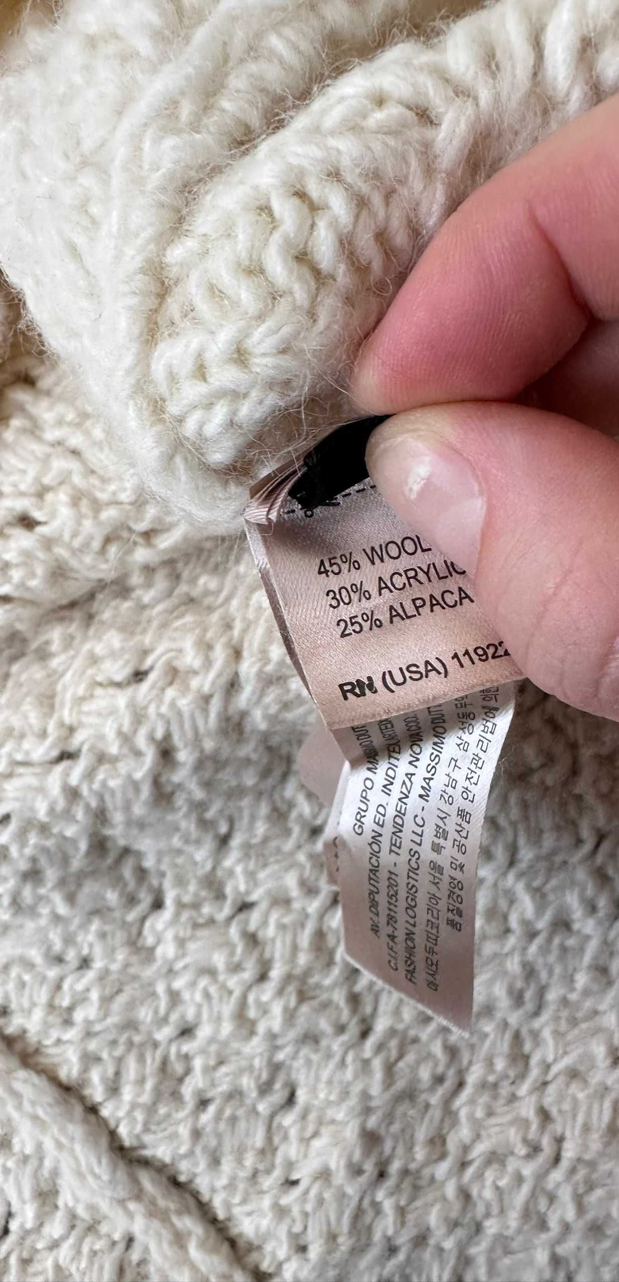 Sweter wełniane ponczo Massimo Dutti alpaka oversize r. M