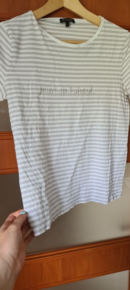 Bluzka T-Shirt w paski Massimo Dutti rozmiar S