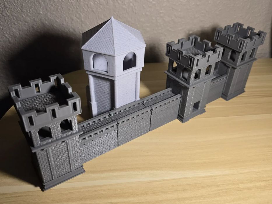 Conjunto Medieval de Torre e Muralha (Estilo Age of Empires)