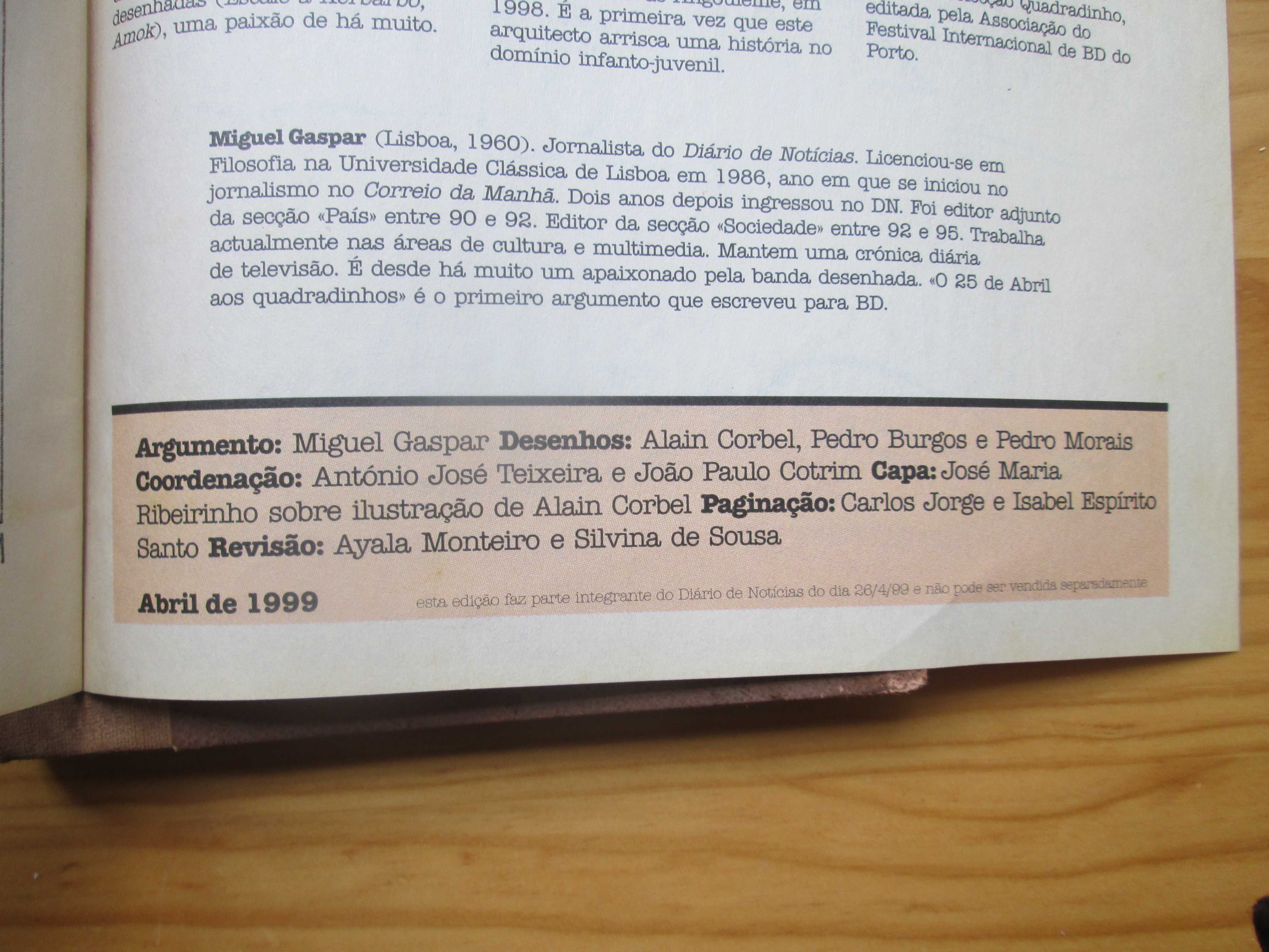 25 de abril aos quadradinhos, Alain Corbel, M Gaspar P Burgos P Morais
