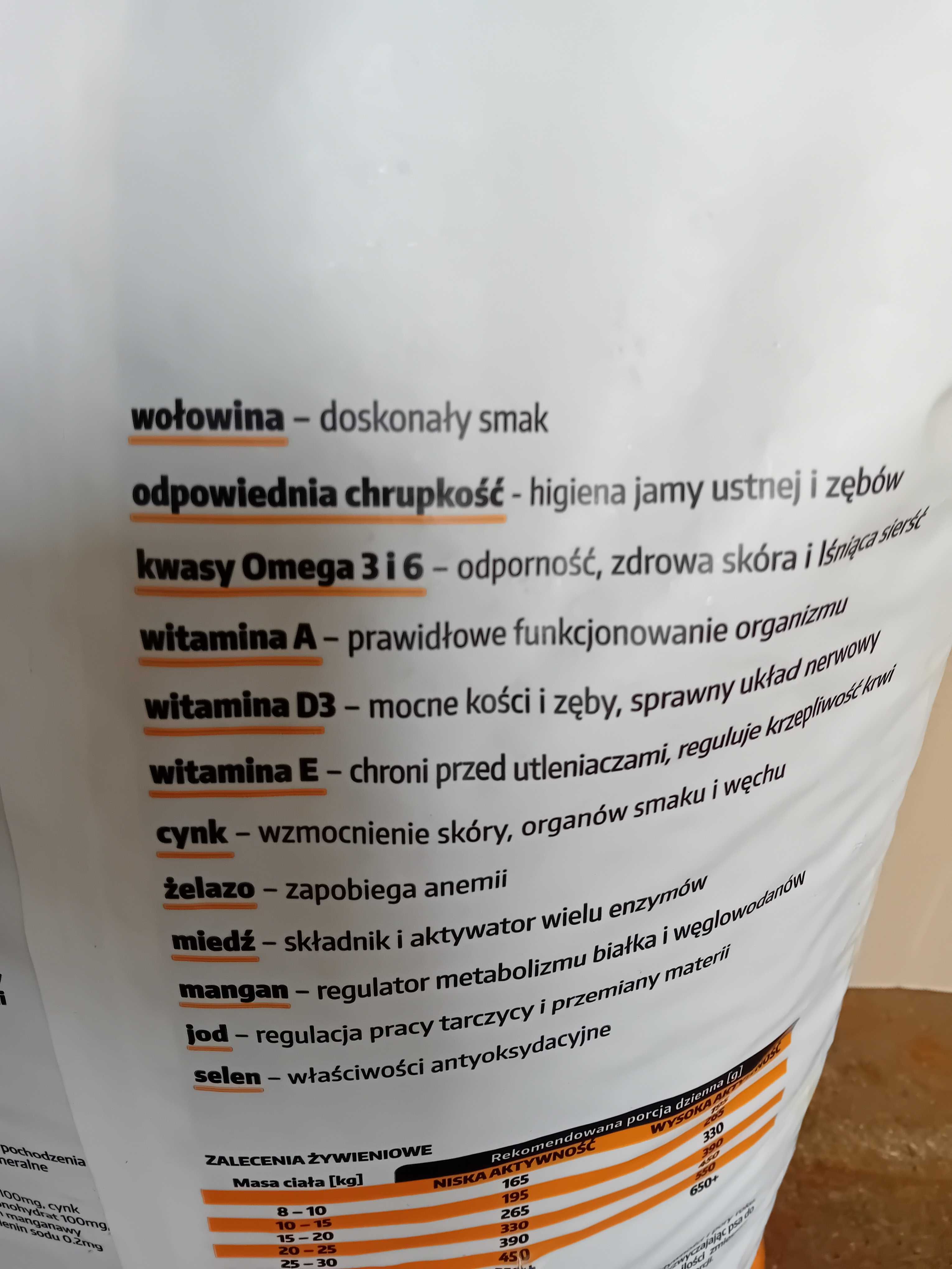 Karma dla psa BIOFEED PSI KĄSEK 20KG, z wołowiną, wszystkie rasy psów