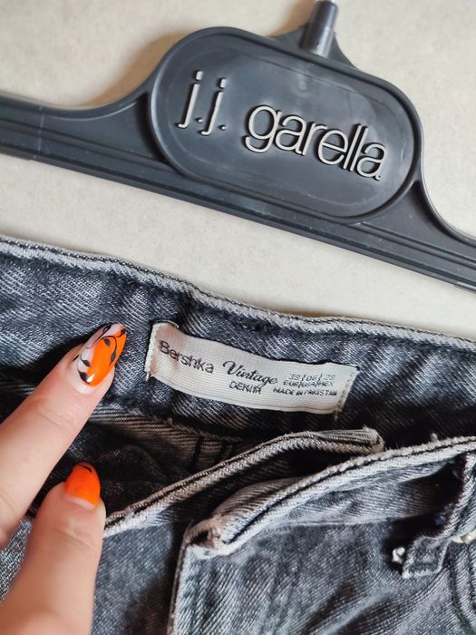 Szorty spodenki jeansowe wysoki stan Vintage Denim Bershka