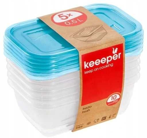 Zestaw 5x0,5l POJEMNIKÓW na ŻYWNOŚĆ Pojemniki Kitchen Pojemnik KEEEPER