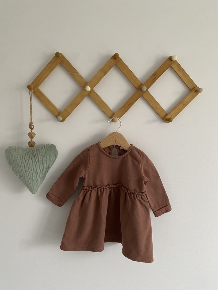 Sukienka lil’ atelier 68 brązowa bawełna jak newbie