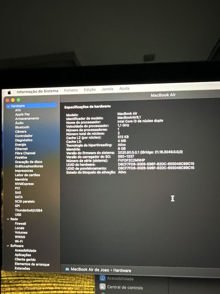 Vendo: Macbook air 13’ 2020 ( intel Core i3 1.1 GHz, 8GB de RAM