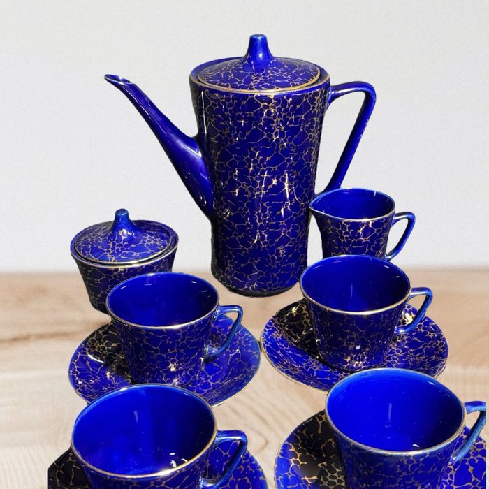 Serwis Chodzież Ira kobalt marmurek złocenia na 12 os.