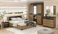 Ліжко двоспальне фабричне з дерев'яними ламелями