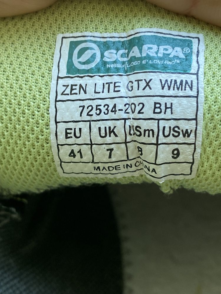 Scarpa Zen Lite водостойкие трекинговые кроссовки 41р