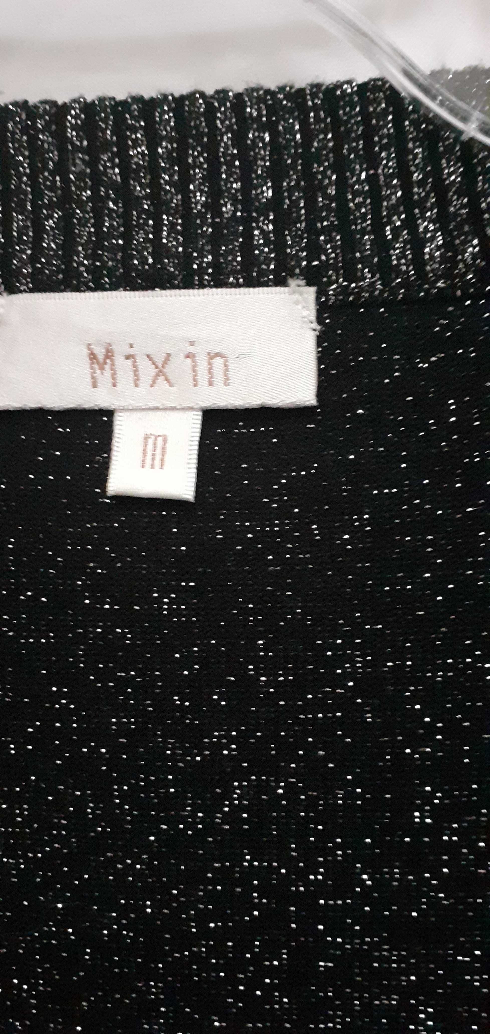 Czarny/srebrny długi blezer roz M firmy Mixin