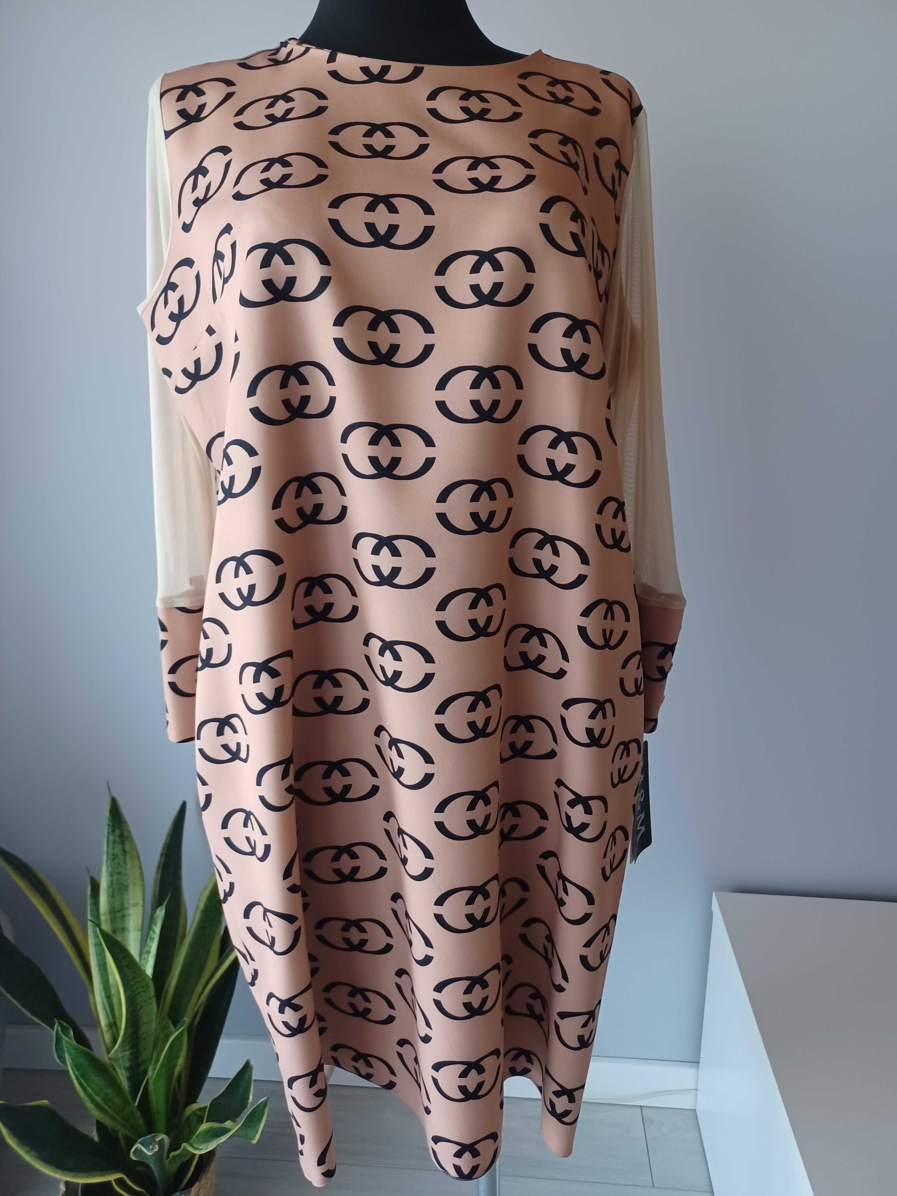 Sukienka wizytowa polska prosta klasyczna M&M rozmiar- 48