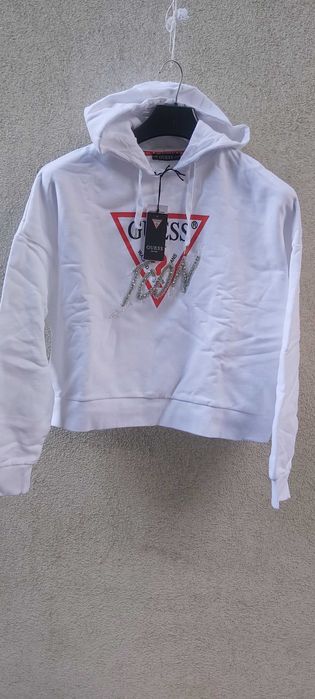 NOWA Bluza GUESS ICON bizuteryjna biała eu44 a074 sweter usL