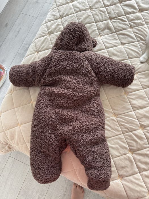 Зимовий дитячий комбінезон шоколадного кольору, 68-74 розмір