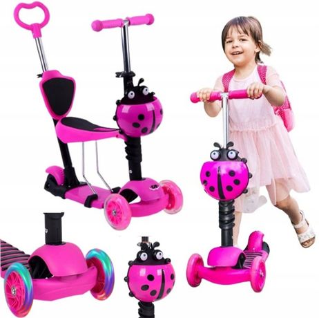Różowa hulajnoga trójkołowa balansowa jeździk dla dzieci