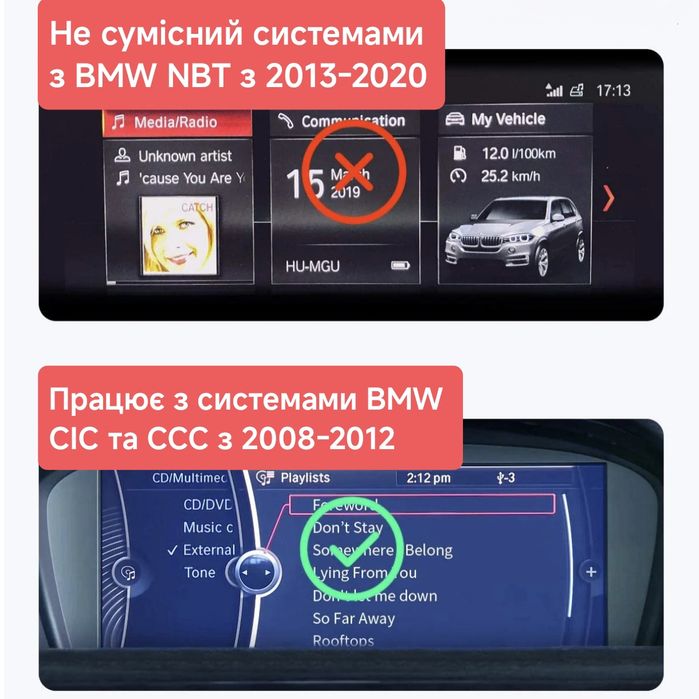 Блютуз 5.1 BMW , Mini з роз'ємом AUX+USB Підтримка мультикерма! Invery