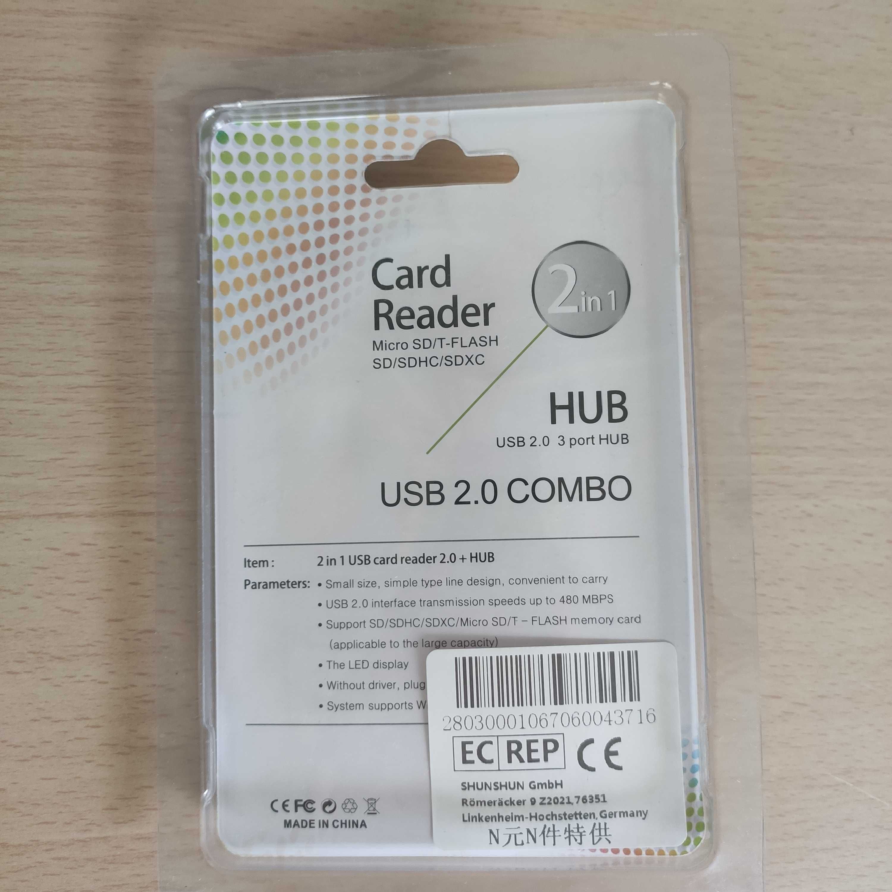 Hub Usb e Leitor de Cartões