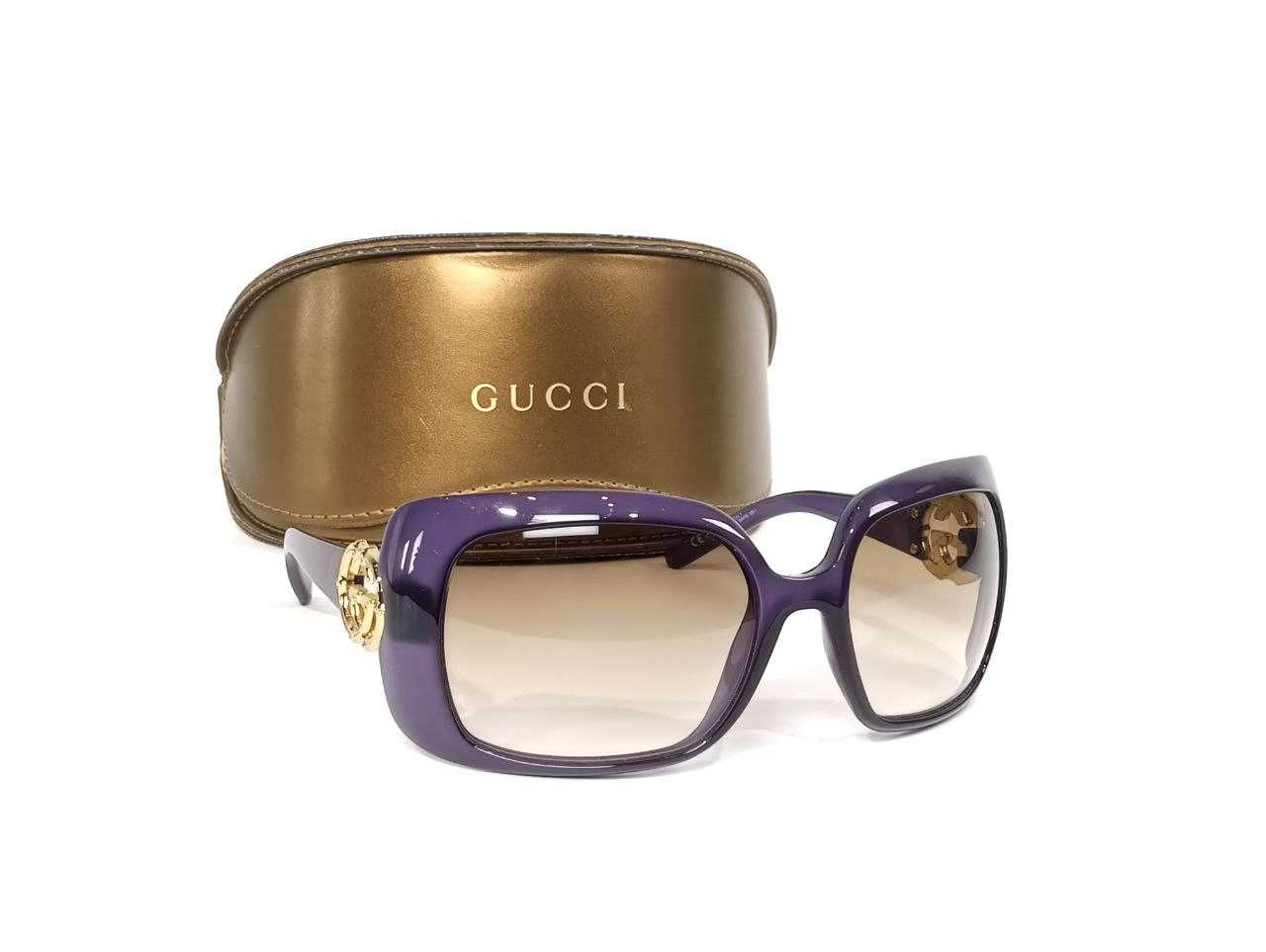 Женские солнцезащитные очки GUCCI Purple Frame Interlocking Оригинал