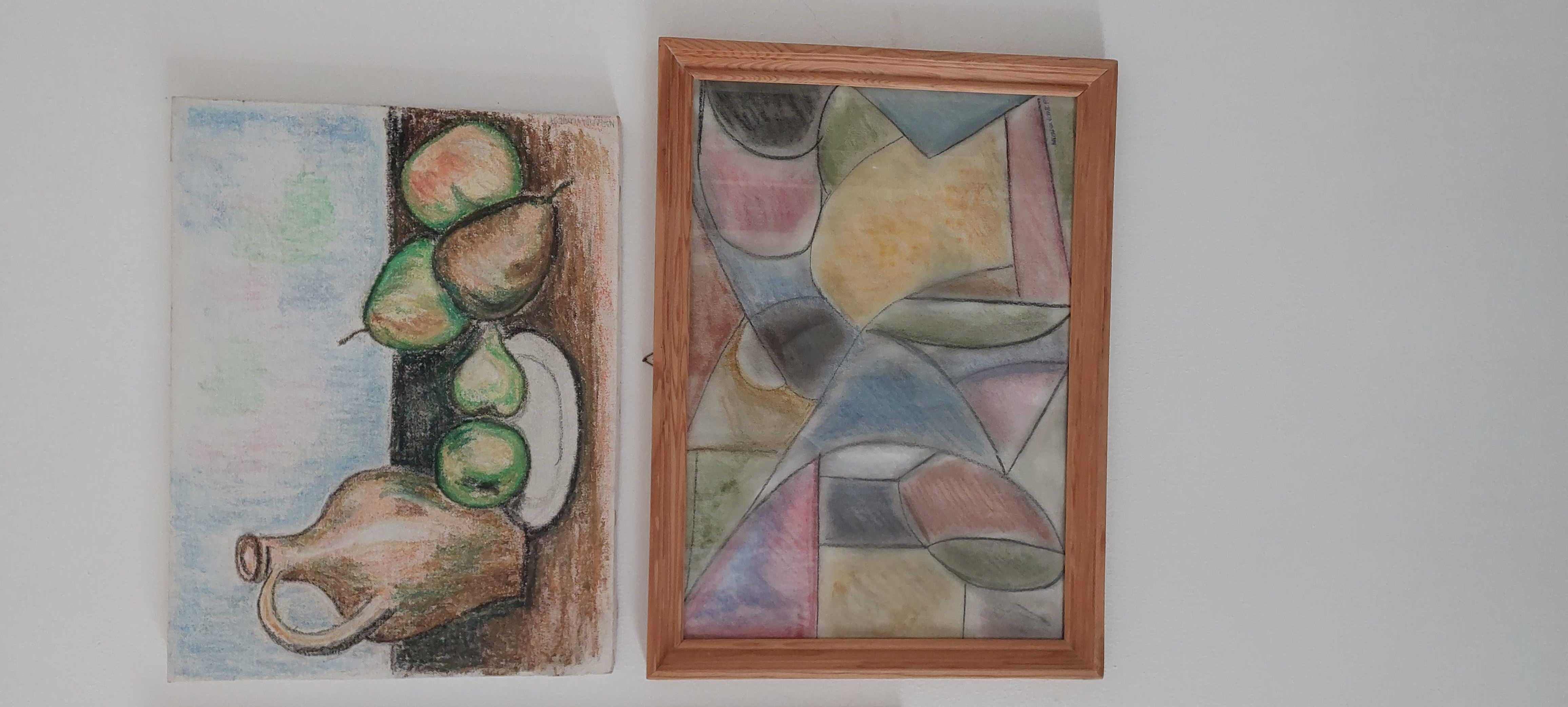 Quadros ,pintura a pastel sobre tela e sobre cartão