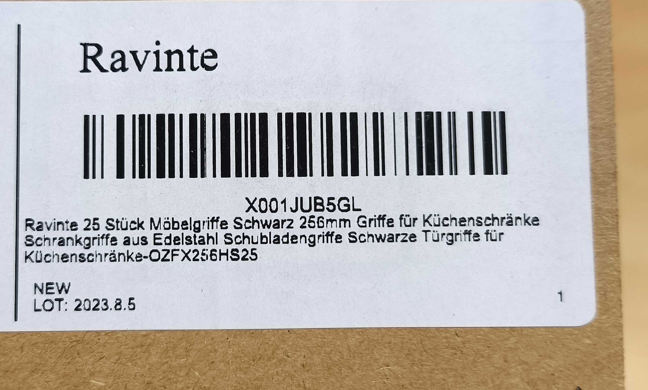 Uchwyty do szafek matowe czarne do szuflad loft 25szt 256/266mm [2390]