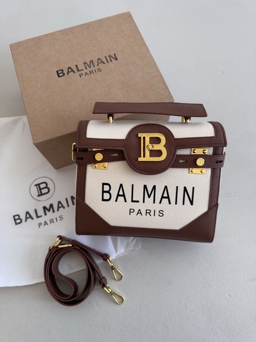 Сумка Balmain B-Buzz Congnac коричнева, чорна