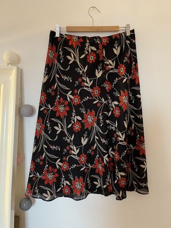 Vintage spódnica w kwiaty maki Witchy