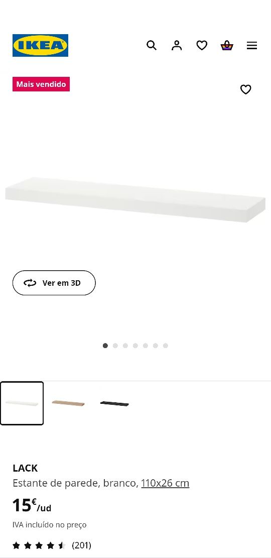 Estante de parede IKEA modelo Lack