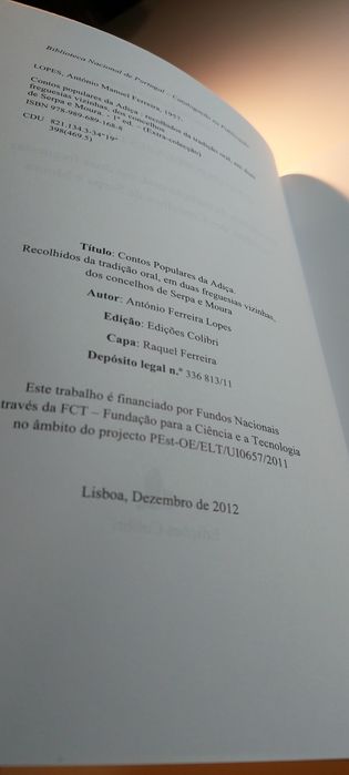 Contos Populares da Adiça - António Ferreira Lopes
