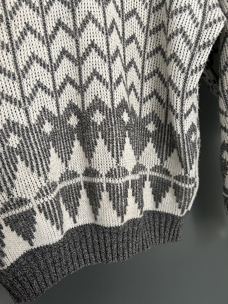 Sweter vintage zimowy gruby retro