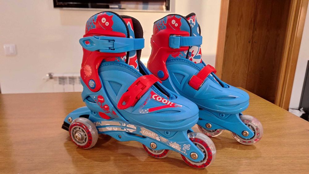 Conjunto Patins Extensíveis (31-35) Azuis Menino