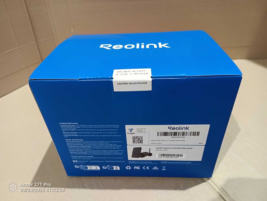 Kamera IP Zewnętrzna WIFI Reolink Argus B320 3MP + Solar Panel 5,8W GW