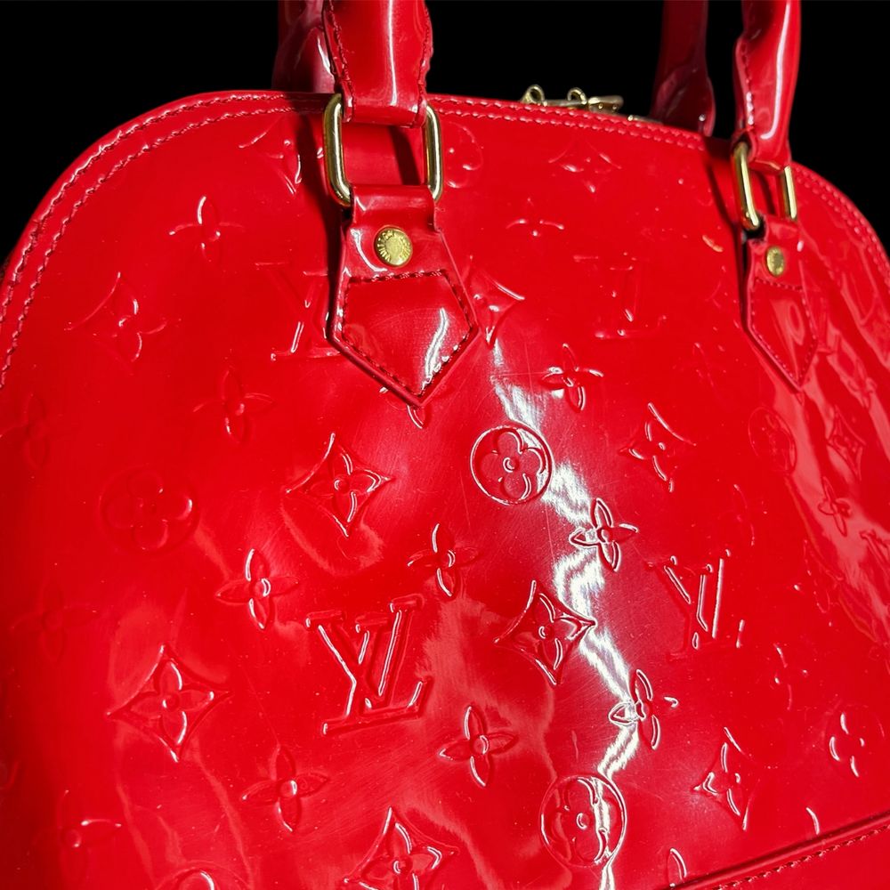 Женская сумка Louis Vuitton alma vernis tote red bag оригинпл