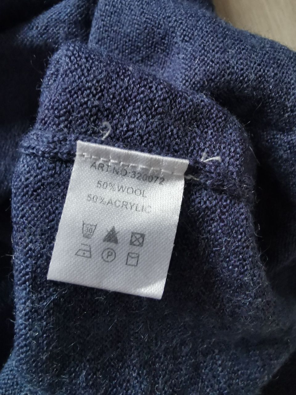 Gino Marcello niebieski sweter wełniany XL 50% wełna wool