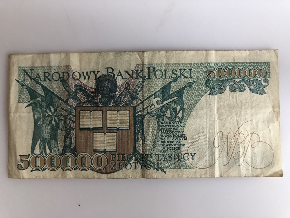 Oryginalny banknot 500000 Henryk Sienkiewicz